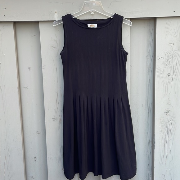 Talbots Petites Black Pleated Sleeveless A-line Dress - Picture 8 of 8